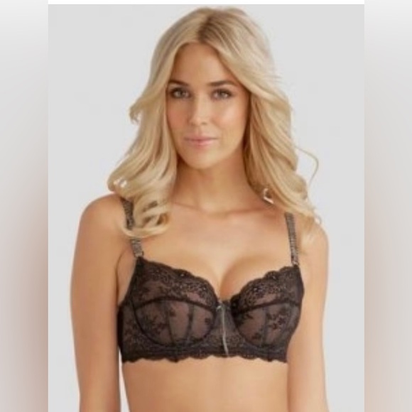 NWOT - Elle Macpherson - 34A Dentelle Underwire Bra in Jet Pewter - Picture 1 of 9